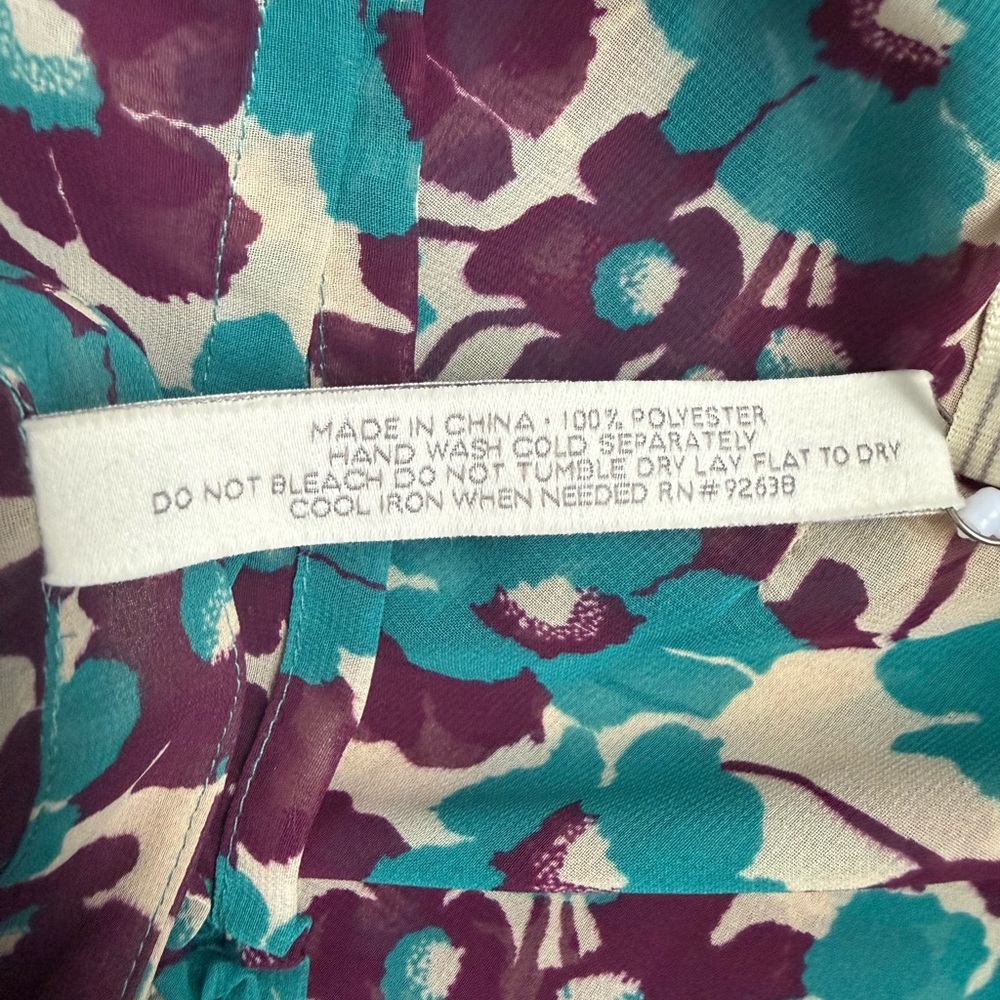 Fossil Vibrant Floral Blouse in Teal and Purple - Picture 11 of 11